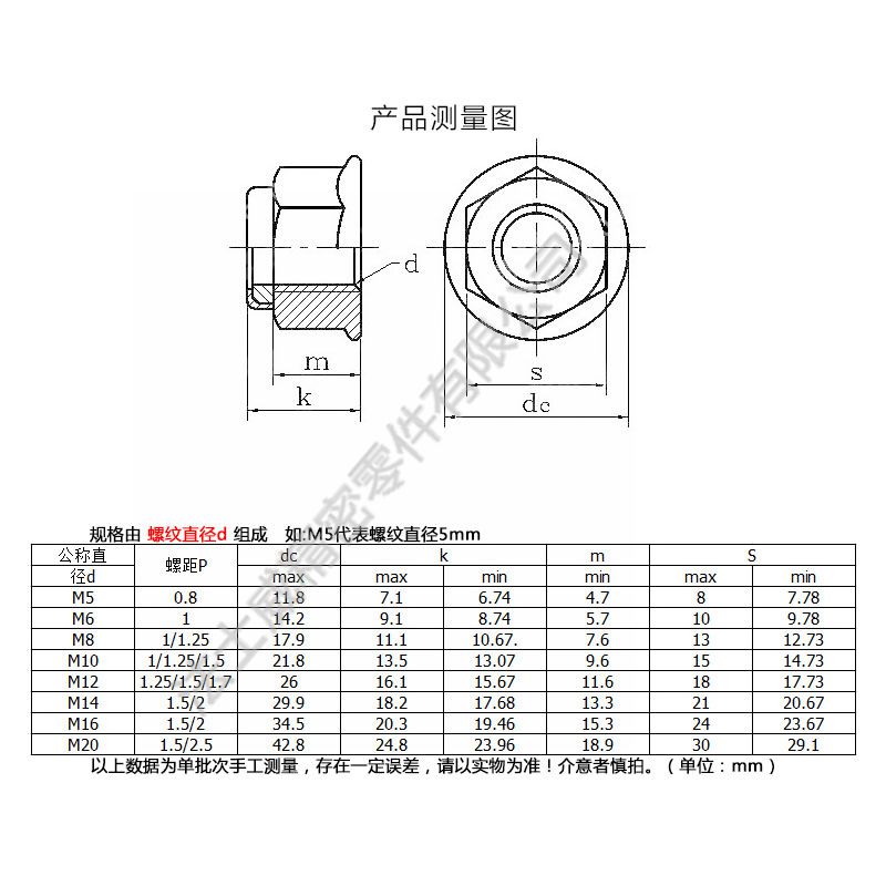 DIN6926法蘭面尼龍鎖緊螺母 防松自鎖螺帽3_規(guī)格